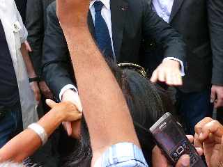 Visite de Nicolas Sarkozy  Saint-Pierre - La Runion - 4 avril 2012-