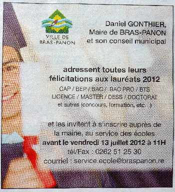 Bac 2012 - Flicitations des maires dans la presse
