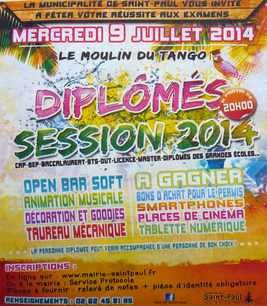 juillet 2014 - Flicitations aux laurats des examens - Ile de la Runion