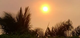 Soleil voil� apr�s �ruption
