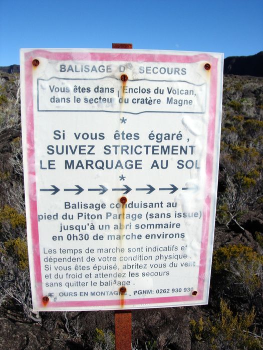 Balisage de secours vers Piton de Partage