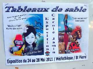 Mdiathque de St-Pierre -  Salle Lislet-Geoffroy - Exposition Tableaux de sable -