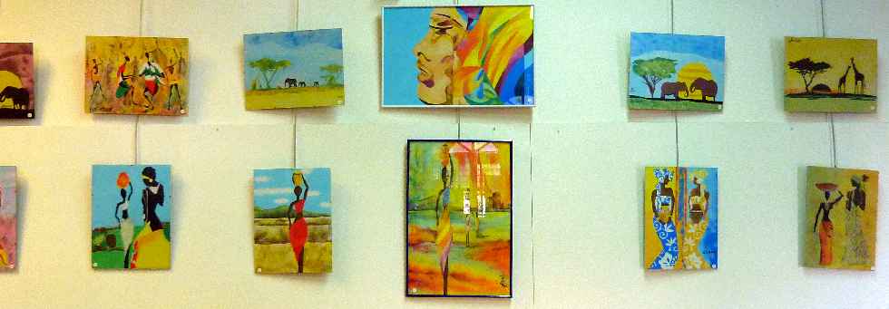 Mdiathque de St-Pierre -  Salle Lislet-Geoffroy - Exposition Tableaux de sable