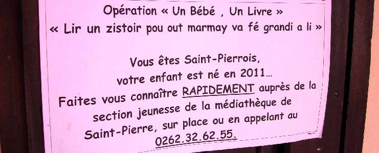 Mdiathque de St-Pierre - Opration Un bb, un livre - octobre 2011