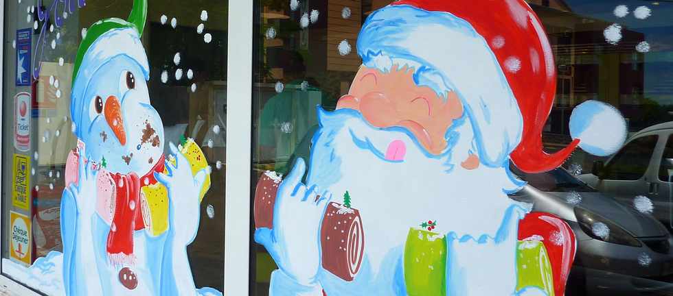 1er dc 2013 - DAfrOg's aRtwOrk  - Boulangerie  Dlices du Paradis - Pre Nol et Bonhomme de neige