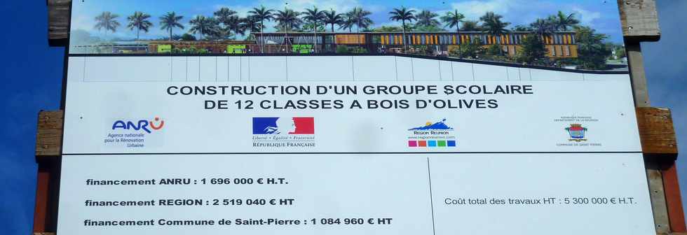 28 juin 2015 - St-Pierre - Bois d'Olives - Chantier nouveau groupe scolaire 12 classes