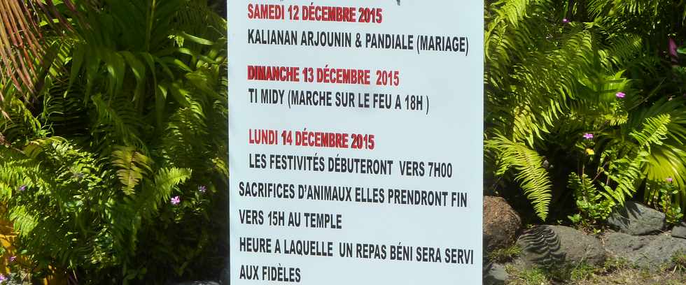 4 dcembre 2015 - St-Louis - Kovil Srhi Devi Pandiali - Route du Ouaki